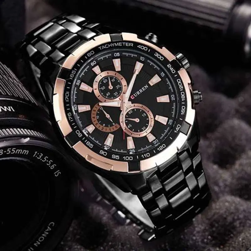 Curren Chronograph Black Dial Quartz Men's Watch- 8023